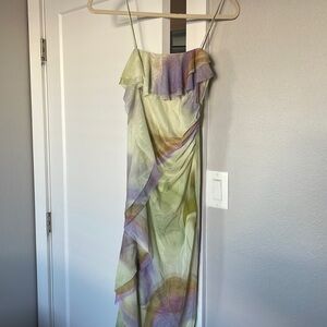 Zara ruffle watercolor dress, size small